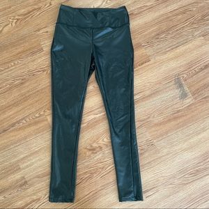 NEVER WORN “Ookie and Lala” black leather styled leggings - size medium